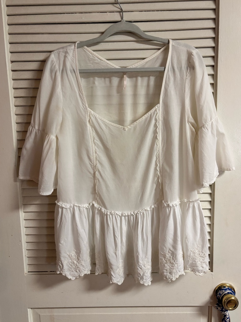 Free People Abigail Victorian Eyelet Top size M